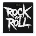 Automatic Switch Digital Bathroom Weighing Scale Smart Scale for Body Weight Black and White Rock and Roll Tattoo Print