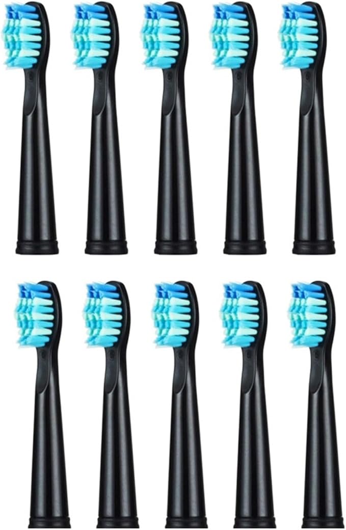 Tooth Brush Head Electric Toothbrush Heads Replaceable for SG-507B/908/909/917/610/659/719/910/575/551/548(10pcs Black)