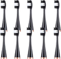 10pcs Replacement Brush Heads Compatible for Sonic Electric Teeth Whitening Device Teeth Cleaner Remove(Black)