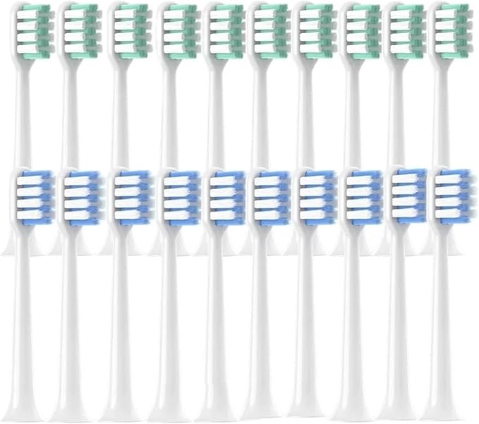 ReplaceableCompatible for Bet-c01/Dr-Bei C1/C2/S7 10 PCS Brush Heads Soft Bristle Sonic Electric Toothbrush Refills(5Blue5Green)