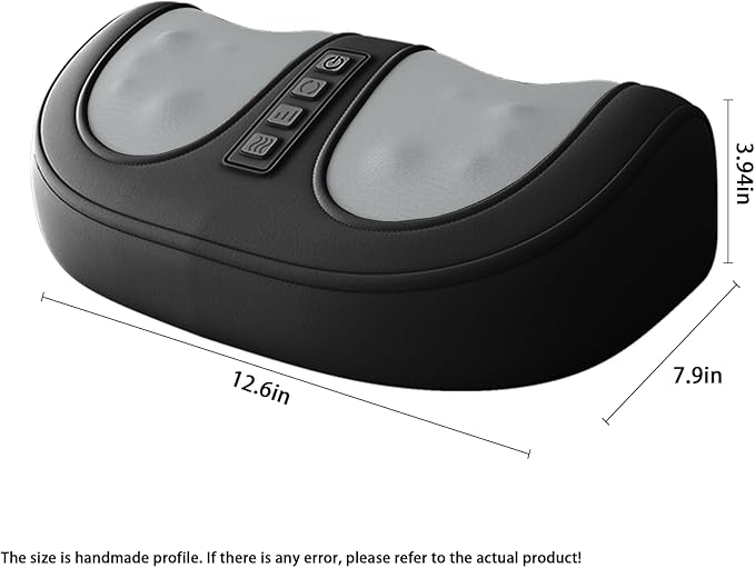 Foot Massager with Heatwith 3 Intensity Levels Shiatsu KneadingDual-Frequency Red Light 107.6°F Constant TemperatureIdeal for Feet Pain Relief at Home and Office (Black)