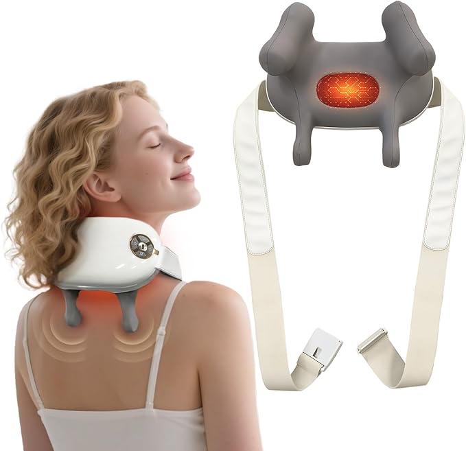 Shiatsu Back and Neck Massager with Heat Cordless Shoulder Massager Pillow Rechargeable 6D Kneading Neck Massage Pain Relief deep Tissue Gifts for Men Women Mom Dad