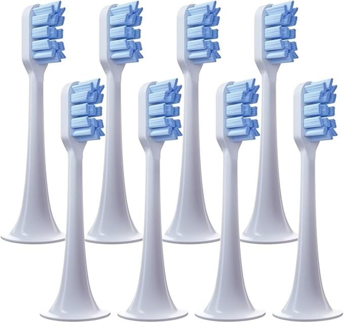 8pcs Replacement Toothbrush Heads Compatibility for T300 T500 Sonic Teeth Brush Mijia Nozzles(8 Blue)