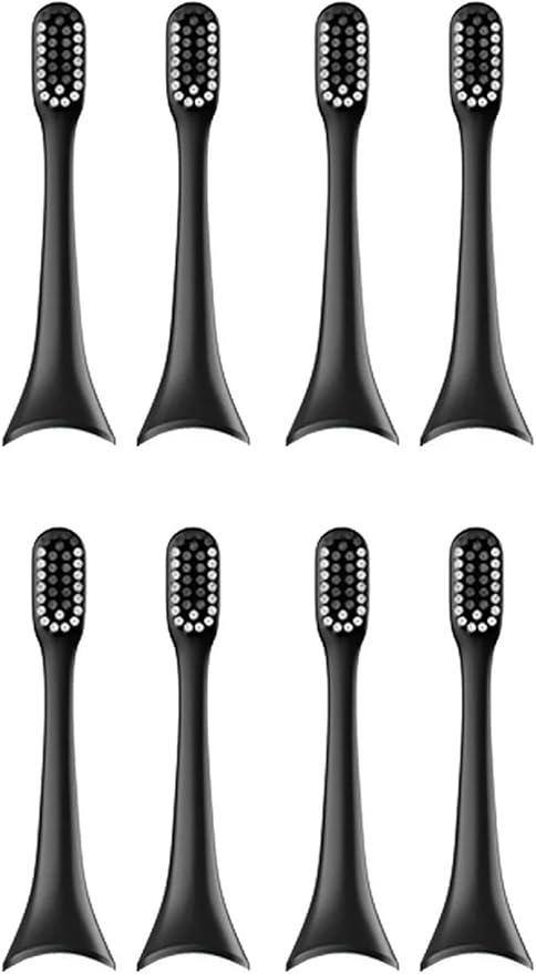 8 pcs Toothbrush HeadCompatible for ENCHEN Aurora T+/T2 Electric Head Accessories Adult Replacement Brush Nozzle(Black 8pcs)
