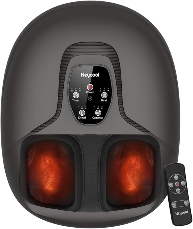 2026 Upgrade FSA Eligible HSA Foot Massager Shiatsu Foot Massager Machine with Heat and Compression for Plantar Fasciitis Neuropathy Remote Control Gifts Size 14