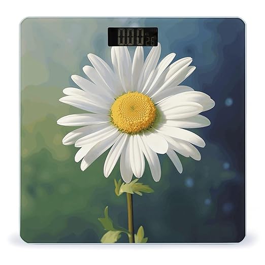 Daisy Flower Bathroom Scale Weight Scale for Body WeightHighly Accurate Digital Weighing Machine Clear LED Display Digital Bathroom Body Scale 400lb/182kg