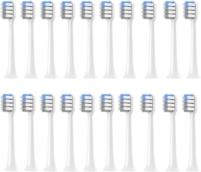 Soft Bristle Brush Head Replacements Compatible with T200 Series(White gray-20pcs)