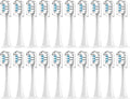 Compatibility for Xiaomi Mijia T300/T500/T700 Sonic Toothbrush Heads Replaceable Refill Nozzles 4 Colors with Anti-Dust Caps 10/20Pcs(20Wite)
