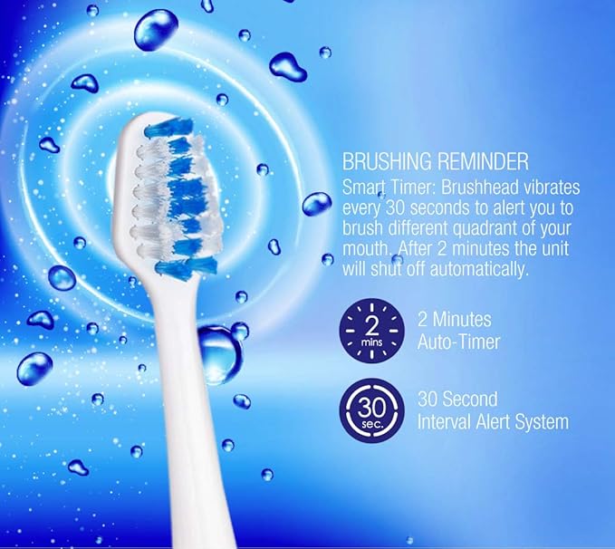 Pursonic S520 Rechargeable Sonic Toothbrush- Includes 20 accessories: 12 Brush Heads &amp More Black