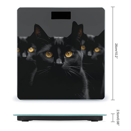 Black Cats Eyes Weight Scale for Body Weight Digital Bathroom Scale High Capacity Accurate Digital Weighing Scales and Easy-to-Read on Backlit LCD Display Scales