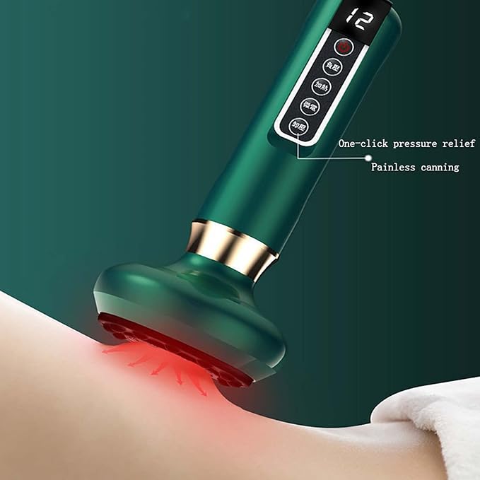 Cupping Set Gua Sha Massage 3 in 1 Smart Electric Cupping Device 12 Modes Portable Rechargeable Scraping Massager for Shoulder Back Leg Therapy Set