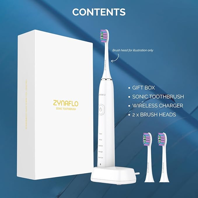 Sonic-Pro Electric Toothbrush 5 Cleaning Modes Smart Timer (Pearl White)