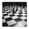 Black White Chess Checkerboard Scale for Body Weight High Precision Digital Weight Scales with LCD Display Anti-Slip Sturdy Slim Tempered Glass Bathroom Scale for Home Use