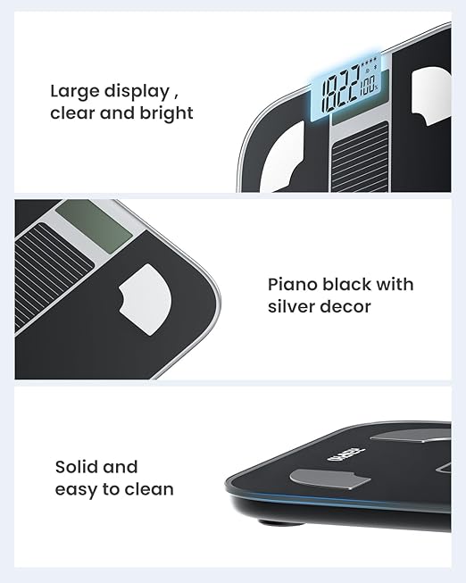 RENPHO Smart Scale for Body Weight FSA&ampHSA Eligible Digital Bathroom Scale BMI Weighing Bluetooth Body Fat Scale Body Composition Monitor Health Analyzer with Smartphone App 400 lbs - Elis Sol