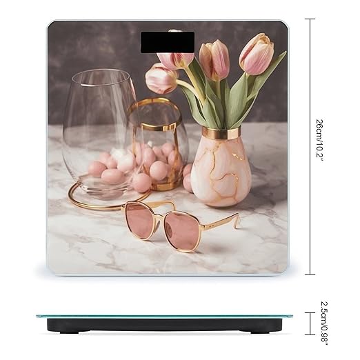 Glasses on Table Scale for Body Weight Sturdy Tempered Glass Weighing Scales with LCD Display Accurate Digital Bathroom Scale Convenient Body Fat Smart Scales 400lb