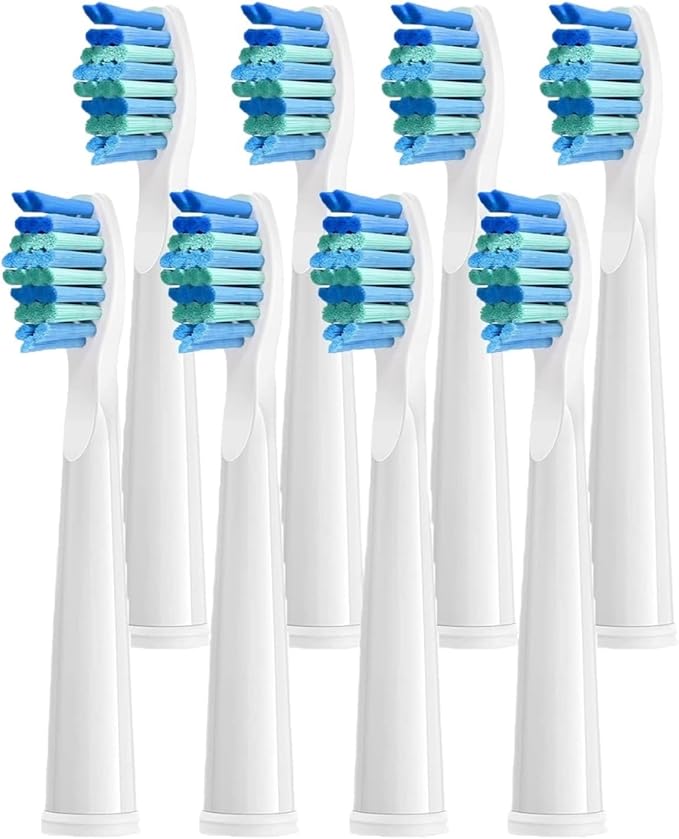 4 Pcs Electric Toothbrush Heads Compatible with Fairywill D7/D8/FW507/FW508/FW551/917/959/SG-E9(8pcs White)