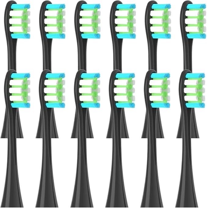 12PCS Replacement Brush Heads Compatible for X/X PRO/ Z1/ F1/ One/Air 2 /SE Sonic Electric Toothbrush(12pcs Black)