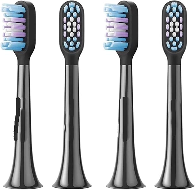 Compatible for T501/T501C Toothbrush Head Full Effect Clean Caring Replace Teeth Heads 2/4 PCS(4pcs Black)