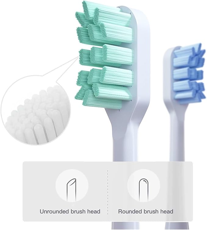 10PCSCompatible for T300/500 Replacement Brush Heads Toothbrush Vacuum Soft Bristle Suitable Nozzles(Green-Standard)