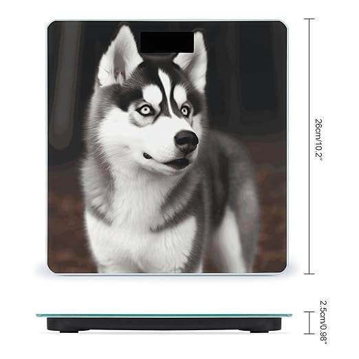 Cute Husky Dog Bathroom ScaleHighly Accurate Digital Weighing Machine for People Bright LED Display Weight Scale for The Aldult Home Use