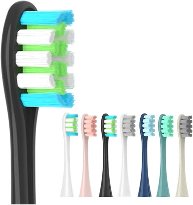 8 Pcs Replacement Brush HeadsCompatible for Oclean X PRO Elite/Flow/F1/One/X/All Series Electric Toothbrush(8 pcs Grey)