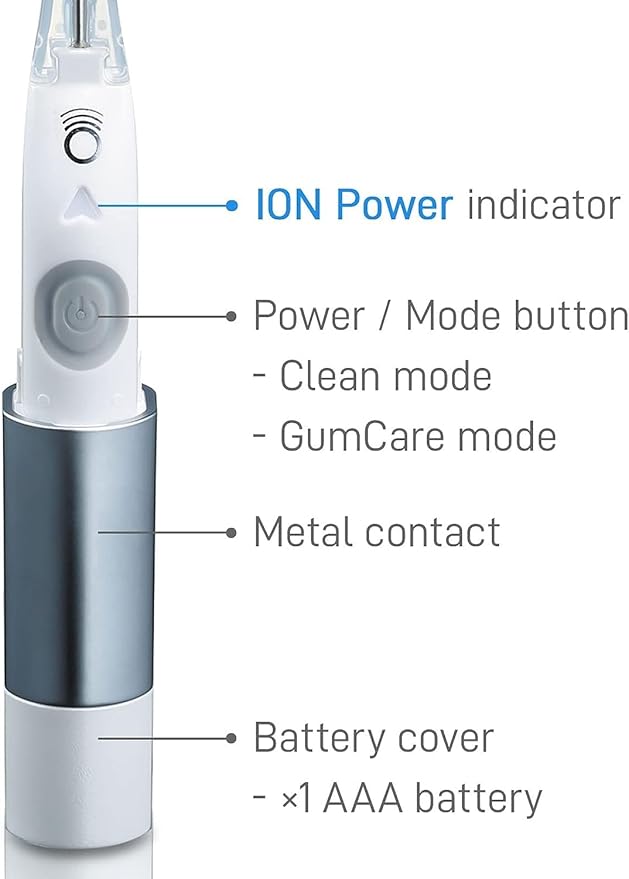 IONIC KISS IONPA DM Black Compact Ionic Power Electric Toothbrush with Travel Cap Brushing Timer 2 Modes 2 Soft Extended Filament Brush Heads Made in Japan KISS You Outdoor DM-011BK