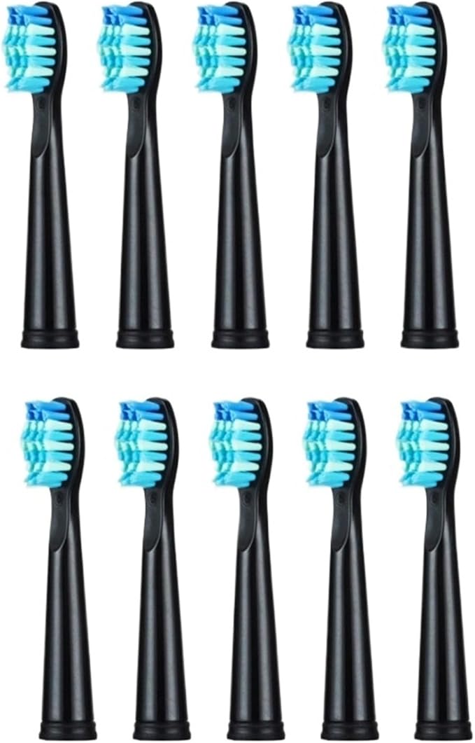Tooth Brush Head Electric Toothbrush Heads Replaceable for SG-507B/908/909/917/610/659/719/910/575/551/548(10pcs Black)