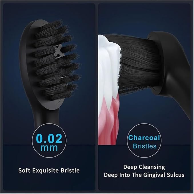 Replacement Toothbrush HeadsCompatible for Seago S9 S1 S6 S8 S21 S26 S28 SG540 SG860 SG861 SG986 SG987 SG988 2752 Head(16pcs Black)