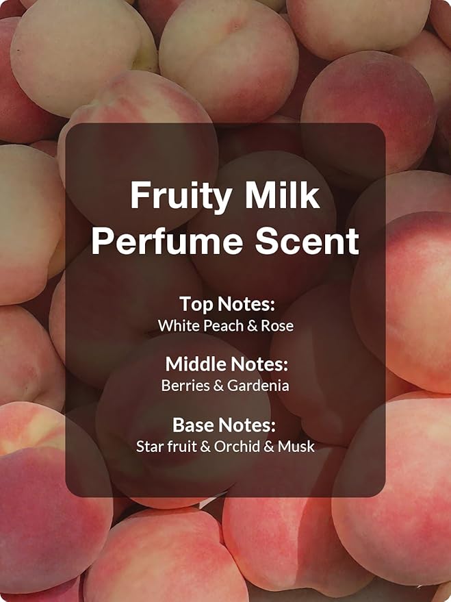 Kustie Peach Body Wash – Jam Texture Shower Gel with Real Peach Extract Strawberry Seeds &amp Aloe Gentle Exfoliating &amp Moisturizing Cleanser for Dry &amp Sensitive Skin Sweet Fruity Scent 1