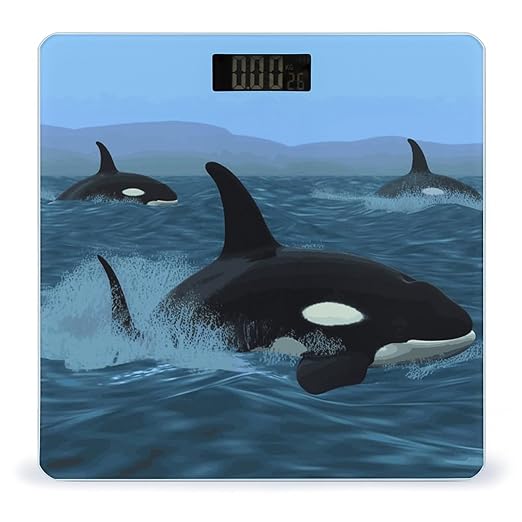 Killer Whales Swim Along Smart Scale for Body Weight Accurate Bathroom Scale with LED Display Digital Weight Scales Weighing Machine High Precision Scales for Bath Home
