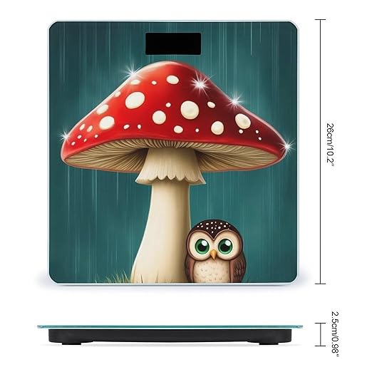 Smart Scale for Body Weight Digital Bathroom Weighing Scale Energy Saving Scale Cute Owl Mushroom
