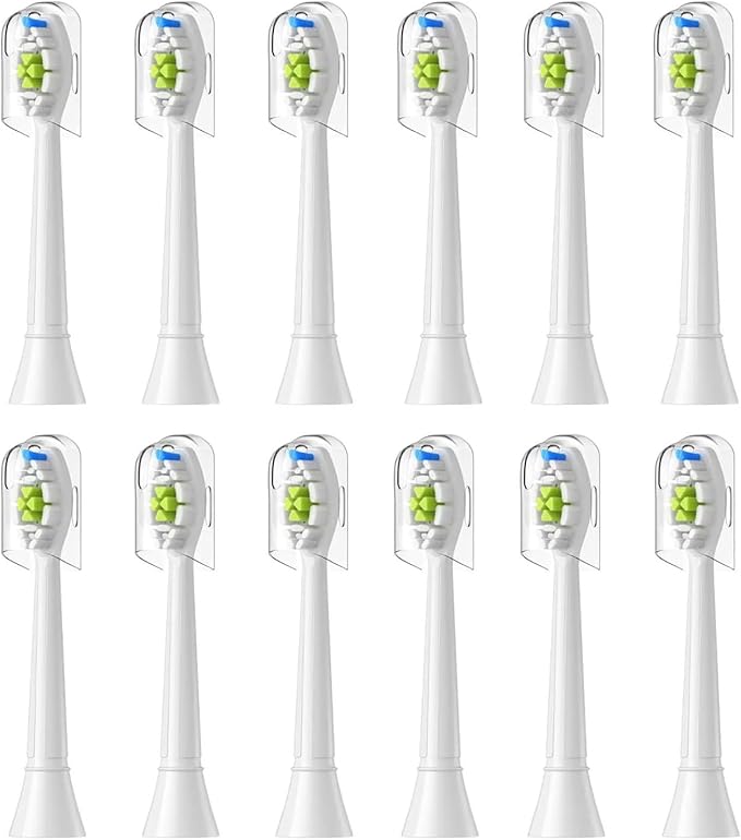 4/8/12/16pcs Replacement Toothbrush Heads Compatible with Philips Electric Brush Head 4100 6500 6100 7500 5300 1100(12pcs White)