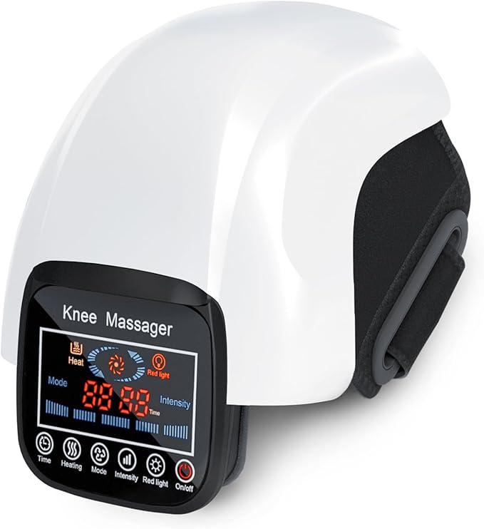 Knee Massager 4 in 1 with Heat Vibration Red Light and 3D Massage Cordless Portable Rechargeable