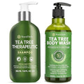 Roycederm Tea Tree Antifungal Care Bundle: Body Wash &amp Shampoo for Skin and Scalp Health
