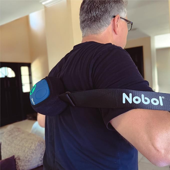 Muscle Recovery Kit | MyoSphere Vibration Massage Ball &amp MyoBelt Accessory | Target deep Muscle Layers Easing Tension in The Back Neck Shoulders arms HIPS Glutes and Legs. (Nobol Blue)