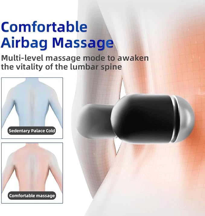 3 in 1 Back Massager Electric Lumbar Support Pillow Triple Fusion Back Massager for Pain Relief Deep Tissue with Traction Vibration &amp Heat and Against for Lower Backs&ampSpine Support