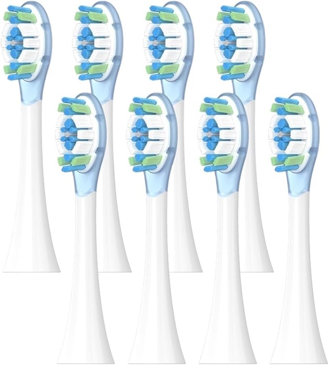 8-16PCS Replacement Brush HeadsCompatible for MES609/610 Pro Toothbrush Sealed Package(16PCS Blue)