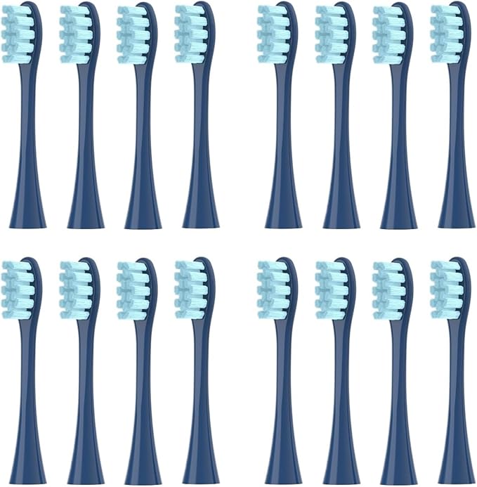 16pcs Replacement Brush HeadsCompatible for X/Pro/ Z1/ SE F1 /One/ PW01/03/05/07/09 P5 Toothbrush(16 Blue)