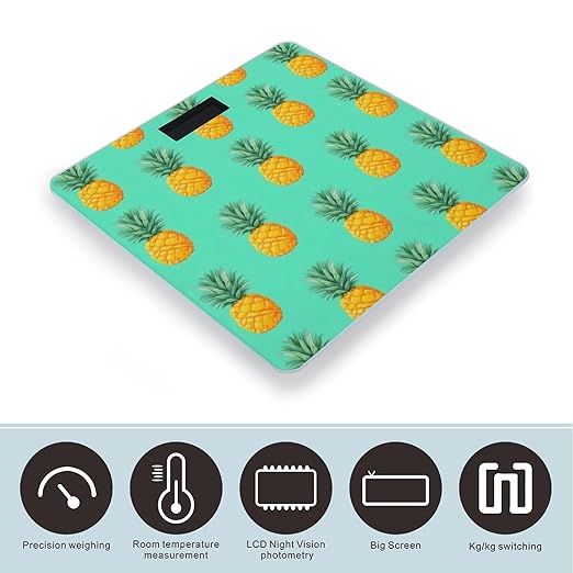 Smart Scale for Body Weight Digital Bathroom Weighing Scale Energy Saving Scale Tropical Pineapples