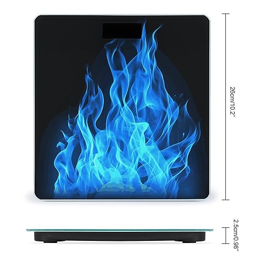 Blue Flame Scale for Body Weight Sturdy Tempered Glass Weighing Scales with LCD Display Accurate Digital Bathroom Scale Convenient Body Fat Smart Scales 400lb
