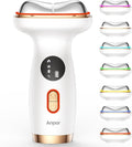 7-in-1 Face &amp Neck Beauty Massager with Heat &amp Cold Gua Sha Facial Massager Tool Microcurrent 7 Light Therapies Smart Vibration for Puffiness Firming &amp Glowing Skincare (Pearl White)