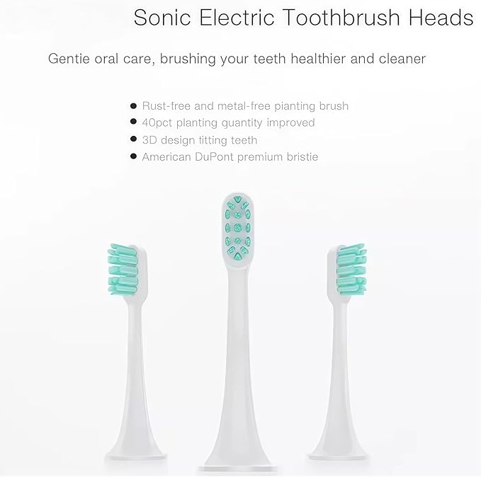 Universal Type Teethbrush Replacement Heads Compatible with Mijia T300 T500 Sonic Electric Toothbrush Head(6PCS)