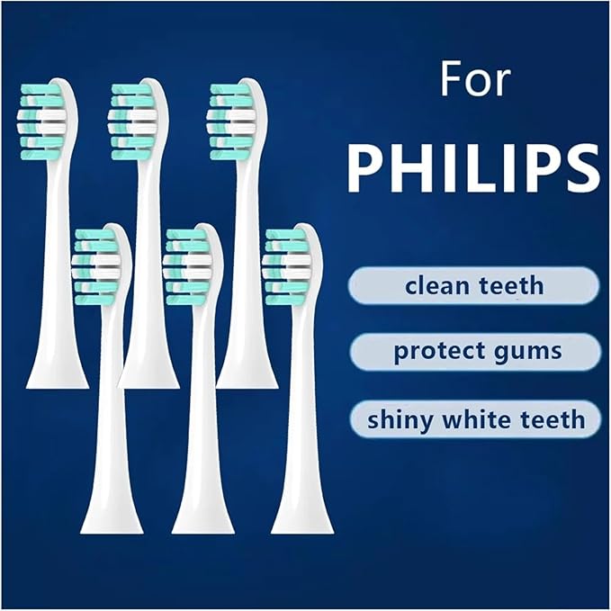Compatible For PhilipsHX6520 HX6530 HX6711 HX6712 HX6721 HX6730 HX6731 HX6732 HX6761 Replacement DuPon Toothbrush Soft Bristle Brush Heads(20pcs)