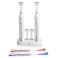 Triple Bristle Duo - 2 Electric Toothbrushes with Dual Charging Station Patented 3 Head Design 31000 VPM Rechargeable Toothbrush Set for Families &amp Couples 3-Sided Sonic Brush