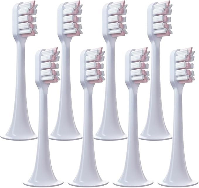 8 Replacement Heads Compatible for T300 and T500 Sonic Electric toothbrushes(8 Pink)