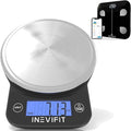 INEVIFIT Bathroom Scale &amp Digital Kitchen Scale Fitness Bundle Complete Body Composition and Nutrition Tracking Solution with Batteries Included