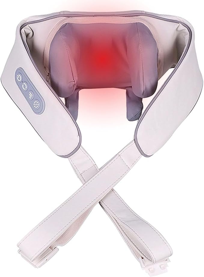 Therapexa Neck &amp Shoulder MassagerCordless Neck Massager with Heat6D Deep Kneading Shiatsu Massager for BackShoulder &amp Leg Pain Relief(White)