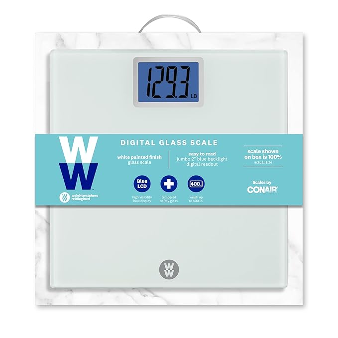 Weight Watchers Scales by Conair Scale for Body Weight Digital Bathroom Scale in White