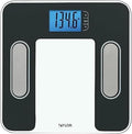 Taylor Digital Glass Body Composition Scale Bathroom Scale for Body Weight Measures Body Fat Body Water Muscle Mass and BMI 10-User Recognition FSA HSA Eligible 400 lb Capacity White and Black