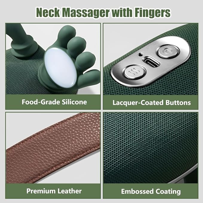 2026 New Electric Shiatsu Neck and Back Massager Neck Massager with Heat Shoulder Massager 3 Intensity Levels + 2 Heat Settings 4D Kneading Massage Simulates a Real Palm Massage for Comfort